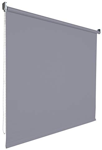 Verdunkelungsrollo Rollo Vorhang Fenster Kettenzugrollo Seitenzugrollo viele Farben Breite 60-200 cm Höhe 180 cm Stoff lichtundurchlässig verdunkelnd Metall Halter (Größe 190 x 180 cm Farbe Grau)