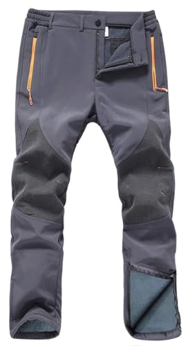 Gash Hao herr snöskidor vattentäta softshell byxor utomhus vandring fleece fodrad dragkedja botten ben