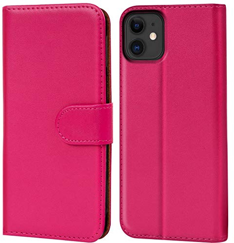 Verco iPhone 11 Hülle, Handyhülle für Apple iPhone 11 Tasche PU Leder Flip Case Schutzhülle Brieftasche (6,1 Zoll) - Pink