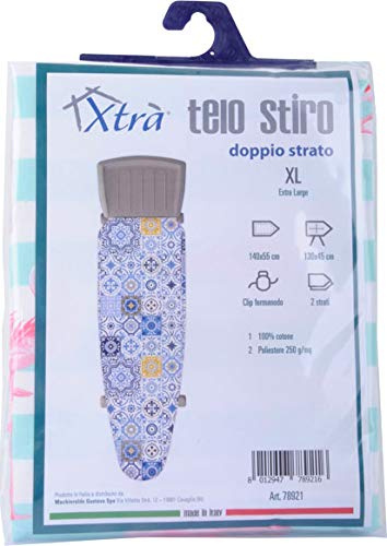 XTRA Telo per ASSE da Stiro in Cotone Doppio Strato 130x50 cm