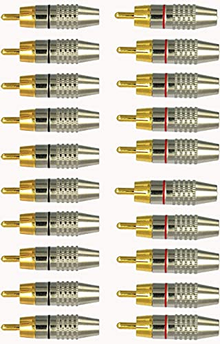 RUNCCI-YUN Spina RCA a saldare oro audio video connettore cavo (20 pezzi)