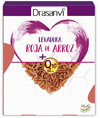Levadura Roja de Arroz con Coenzima Q10 Drasanvi 30 Capsulas | Con 2,9mg de Monacolina K y Coenzima Q10, Contribuye a Mantener los Niveles Normales de Colesterol, Participa en el ATP