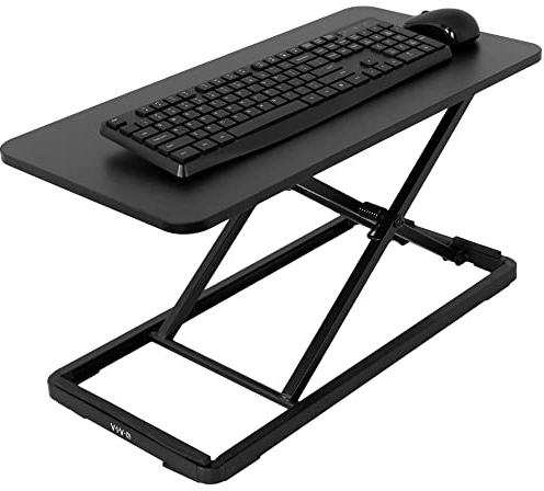 VIVO Single Top 24 inch Scissors Lift Keyboard and Mouse Riser, Height Adjustable Laptop Desk, For Ergonomic Sit Stand Workstations, Black, DESK-V024A