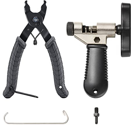 Bynccea Fahrrad Kettenwerkzeug, Kettenschloss Zange + Fahrradketten Nietwerkzeug Kettenentnieter Fahrradketten Werkzeug für 6/7/8/9/10 Speed Kettennieter für Fahrräder