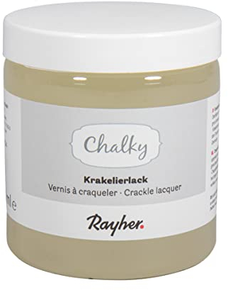 Rayher Chalky Krakelierlack, Dose 230 ml, Krakelier-Medium farblos, für antike Reißeffekte, Reißlack-Technik, für Vintage- und Antikeffekte, Crackle Medium, 35054000