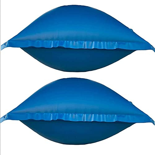 Fofetbfo 2 x 122 cm blaue Poolkissen für oberirdische Pools, Winter-Schließ-Luftkissen mit Seil, Winter-Schwimmbad-Schließsets, 0,16 mm dick