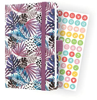 SIGEL J4354 Wochenkalender Jolie 2024, Violet Jungle Fever, ca. A6, Hardcover, Gummiband, Stiftschlaufe, Einstecktasche, 174 Seiten, aus nachhaltigem Papier, Terminplaner