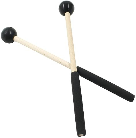 Bonsicoky Schlagzeugschlägel mit Gummikopf und Griff, 20,3 cm Schlagzeugschlägel für Xylophon, Glockenspiel, schwarz