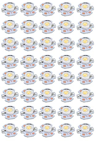 Acouto Bombillas LED 1W, 40 Unidades, Base de Aluminio, 24V, Alto Brillo, Bajo Consumo para Linternas y Faros, Iluminación DIY