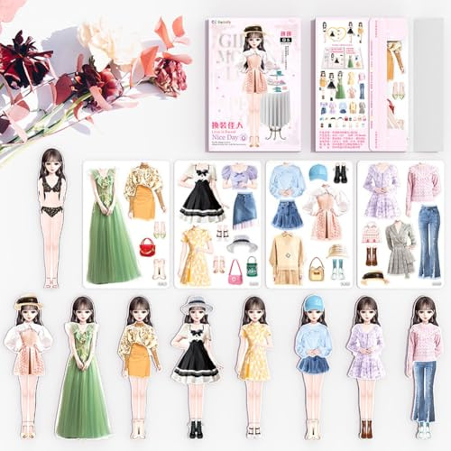 LUCKKY Magnetic Dress Up Baby, magnetische Prinzessin Dress Up Papierpuppe, lustiges magnetisches Dress Up Reisespielzeug, Anziehpuppen So tun und Spielen Sie EIN Reisespielset-Spielzeug (A)