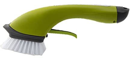 SOLUSTRE Long Handle Cleaning Brush Water Spray 30x9x10cm Dishwashing Brush for Pot and Surface Cleaning Green Multi-Purpose