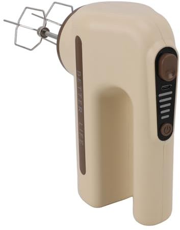 HWGING Elektrisk handmixer trådlös elektrisk handmixer hem äggvisper 5-växlad elektrisk handmixer med visp i rostfritt stål khaki