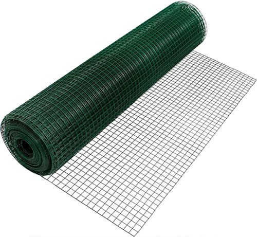 A2ZWORLD Filet métallique pour clôtures de jardin, maille métallique plastifiée pour clôture volaille, animaux et plantes, couleur verte (1 x 10 mètres)