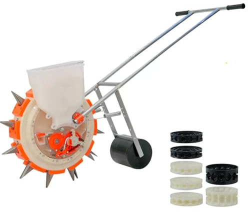 Garden Push Seeder Planter, Gemüsegartengeräte, Precision Garden Seeder Row Planter, für Mais, Baumwolle, Sojabohnen, Erdnüsse,10 Holes