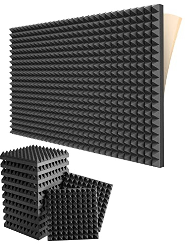 Carriere 12 Packungen Selbstklebende Schalldichte Schaumstoff Platten 2 X 12 X 12 Akustik Platten mit Hochdichtem Akustik Schaumstoff im Pyramiden Design