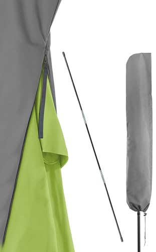 4smile Sonnenschirm Schutzhülle bis Ø 3 m - Funktionelle Sonnenschirmhülle mit Reißverschluss, Stab - Strapazierfähige Schirmhülle, Schutzhülle Sonnenschirm, Polyester Schirmabdeckung, Anthrazit