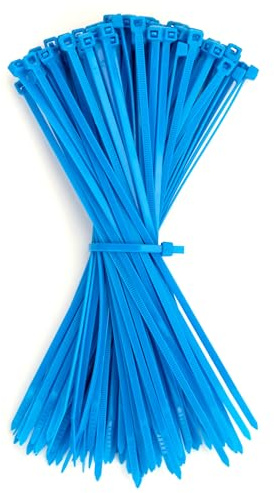 GUNGY Bridas Plastico para Cables 200 x 3,6mm Azul Bridas Sujetacables Eléctricos para Gestión de Cablesde Jardinería 100 Piezas