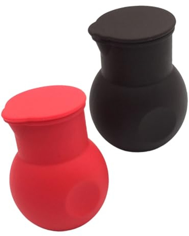 CATIEBYE Set de 2 Ollas de Silicona Antiadherentes para Derretir Chocolate y Mantequilla, Esquinas Redondeadas, Ideales para Repostería y Microondas