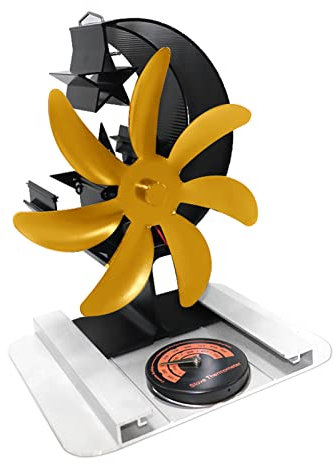 Ventilatore per stufa a legna, non elettrico, 7 pale, ventilatore termoelettrico, funzionamento silenzioso, per stufa a legna