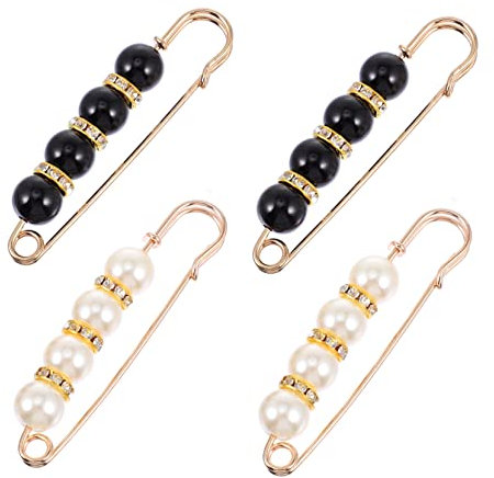 ANDRESLAD 4stücke Damen Broschen Pearlschmuck Sicherheitsnadeln Modische Pins Für Schals Und Kleidung Vielseitige Dekoration Für Hochzeit Party Business Und Alltag Eleganter Frauen Schmuck