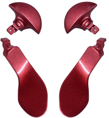 4PCS Back Paddles for PS5 DualSense Edge Controller,Interchangeable Metal Rear Paddles,Metallic Rear Paddles Trigger Buttons Replacement Parts for PS5 Edge Controller(Red) [video game]