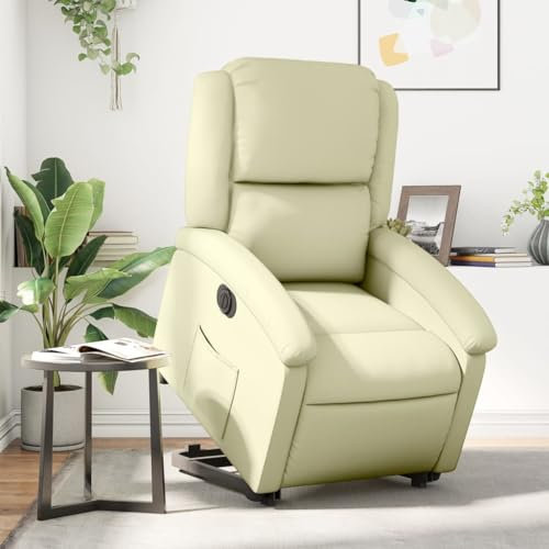 Xichuzi Relaxsessel mit Aufstehhilfe Creme Echtleder, Fernsehsessel, Kinosessel, Lesesessel, Tv Sessel, Ohrensessel, Armsessel, Seselstuhl Wohnzimmer - 3204272