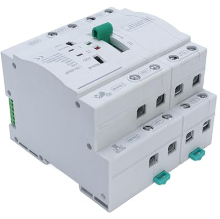 Mini ATS Interruptor de Transferencia Automática de Doble Potencia 63A 4P Fotovoltaico a Interruptor Selector de Red Controlador de Palanca de Doble Potencia Suministro de
