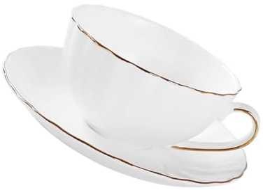 Cabilock Ceramic Tea Cup and Saucer Set with Porcelain Coffee Cup and Saucer Set European Style Ceramic for Office and Restaurant Use