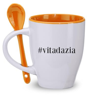 Generico ''Vita da zia'' Tazza Personalizzata con Cucchiaio Casa Mattina Cucina Latte Caffe Tè Tisana Natale Idea Regalo Zia Zio Zietta da Nipote Nascita Festa degli zii Compleanno