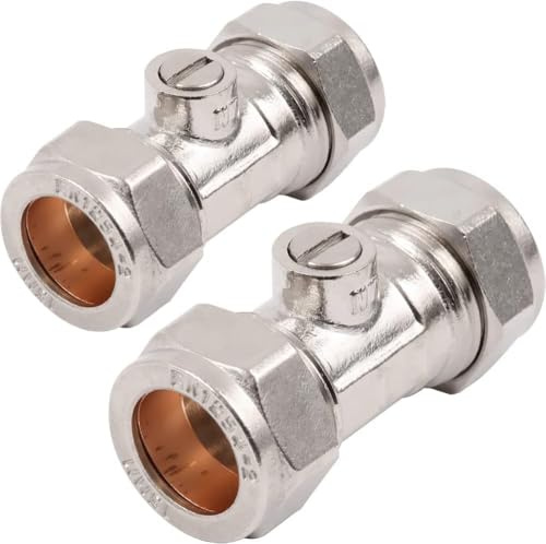 TC Isolation Valves Chrome Isolating Valve Slotted 15mm Compression WRAS Approved Pack of 2