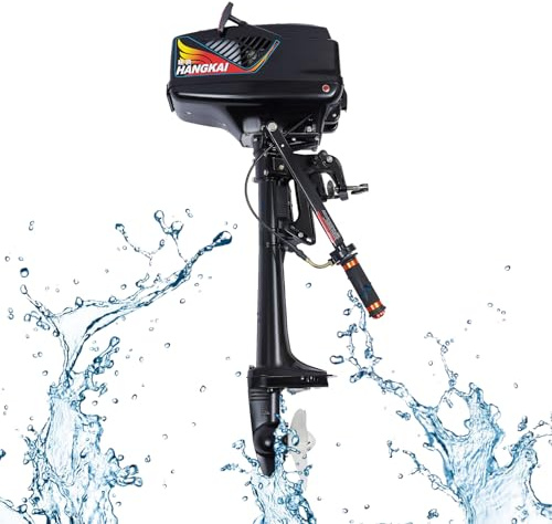 Levkitch 2-Takt Außenbordmotor,3,6 PS Benzin Bootsmotor,Benzinmotor Wasserkühlung Outboard Motor für Schlauchboote, Fischerboote, Segelboote und kleine Yachten