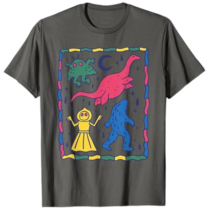 Colorful The Cryptids Bigfoot Mothman Wendigo Chupacabra T-Shirt
