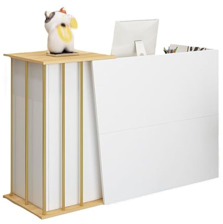 Generisch Moderner Empfangstresen, Kleiner Büro-Empfangstisch, Warmweiß, 120x40x90cm