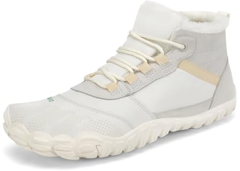 SAGUARO Barfuss Schuhe Damen Winter Barfußschuhe Damen Wasserabweisend Barfuß Winterschuhe Warm Gefüttert Winterstiefel Beige, Gr.38