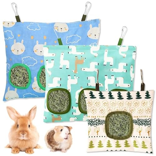 Pluvyze 3 Stück Heuraufe Kaninchen,Heuraufe Meerschweinchen,Kaninchen Zubehör,Meerschweinchen Zubehoer