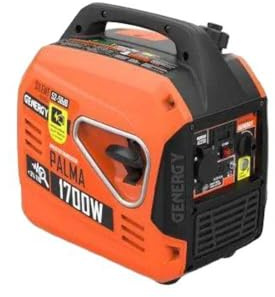 GENERGY Palma 1700 watt elgenerator, bensininverterare, ren sinuskurva, 4 l tank, supertyst 58 dB (A) 7 m, campinggenerator, nödström, strömgenerator