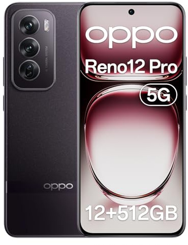 OPPO Reno12 Pro5G AI Smartphone,RAM 12GB esp 24GB(+12GB virtuali)+ROM 512GB, Tripla fotocamera 50+50+8MP, Selfie 50MP, Display 6.7” 120HZ AMOLED FHD+, 5000mAh, Supporto Auto, Space Brown
