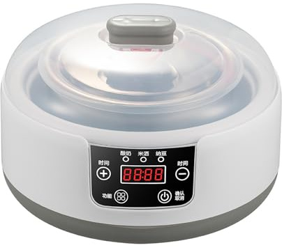 Yogurtiera, Macchina per Yogurt, Grande Capacità, con Display Intelligente, Tempo Regolabile, Facile da Usare, per Preparare Yogurt, Vino di Riso, Natto