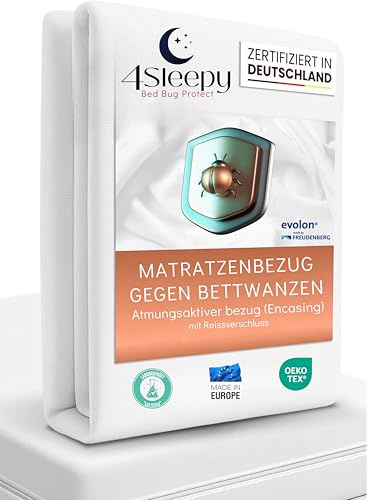 Matratzenbezug gegen Bettwanzen 160x200x(25-28), Öko-Tex-Zertifikat, Matratzenhülle Anti-Bettwanzen ohne Chemikalien [ Vollständig Zertifiziert in Deutschland ].