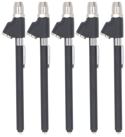 5 uds. de manómetro de presión de neumáticos tipo lápiz, medidor de presión de aire de doble cabezal para SUV, RV y ATV, 10-120 PSI, 70-827 KPa con clip de bolsillo para coches