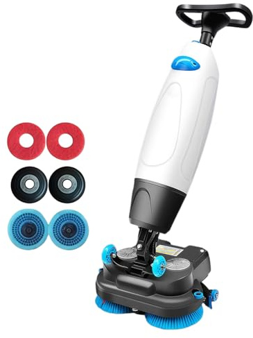 JIYINGHUI Walk Behind Floor Scrubber Dryer, 360° Rotatable Suction Head,Self-Propelled Design,120 Minutes Long Runtime,240 RPM,Cleaning Capacity 13000 Sq Ft/H,Commercial & Industrial Use White