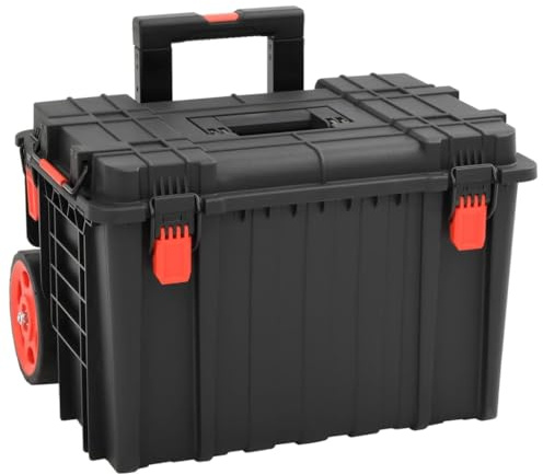 RCODSSK Mallette rigide portable noire avec valve de pression et insert en mousse en polypropylène et ABS, dimensions : 55,5 x 34,5 x 13,5 cm, Noir , 56.5 x 45.5 x 48 cm, Compact