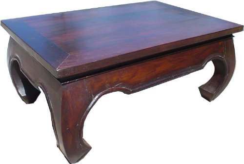 GURU SHOP Opiumtisch Bodentisch, Kaffeetisch aus Indien Rechteckig, Braun, Size:60x90 cm