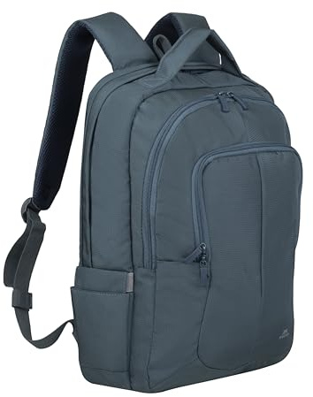 Rivacase 8460 Bulker Laptop Rucksack 23L, Aquamarine | bis 17.3 Zoll - 31 x 46 x 18 cm – Geräumiges Handgepäck mit Trolley Befestigung – großer Notebook Backpack