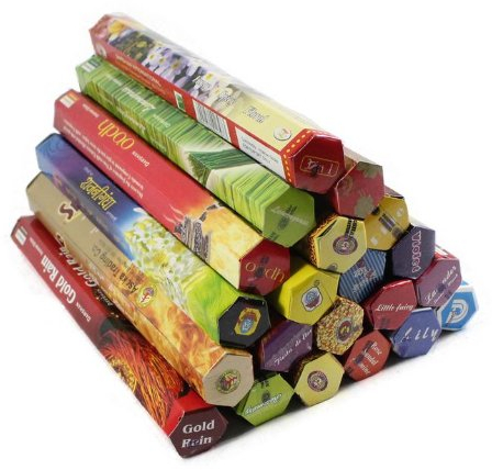 Räucherstäbchen 10er-Set aus Indien - Gemischte Düfte von Tulasi oder HEM