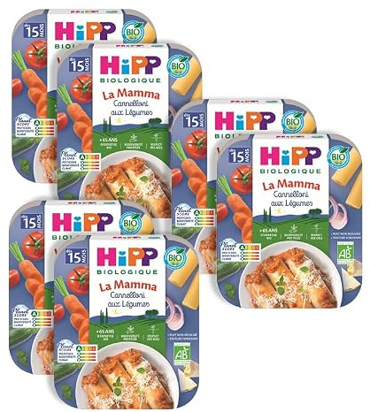 HiPP - La Mamma - Cannelloni aux Légumes dès 15 mois - Assiettes - 6x250g - BIOLOGIQUE