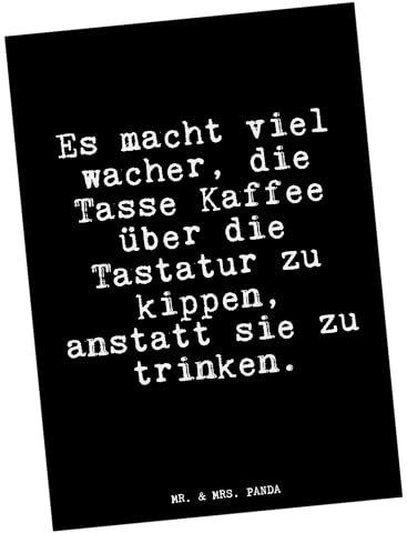 Mr. & Mrs. Panda spruchkarte Es macht viel wacher,... - Geschenk, Postkarte, Glizer Spruch Sprüche Weisheiten Zitate Lustig Weisheit Worte, Grußkarte, Postkarten, Kollegin, Ansichtskarten, Büro, PC