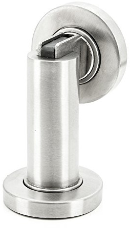 BASI | Magnet-Türfeststeller für Bodenmontage und Wandmontage | aus Edelstahl | magnetischer Türhalter in Silber | inkl. Befestigungsmaterial