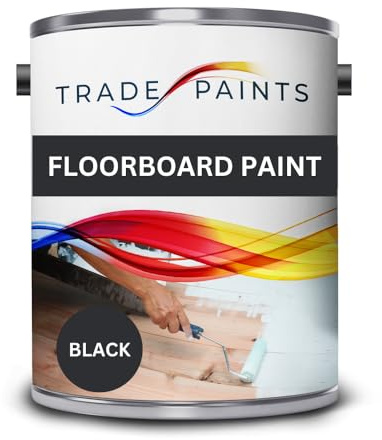Trade Paints Floorboard Paint For Wooden Floors - Black - 2.5L - Attractive Satin Finish