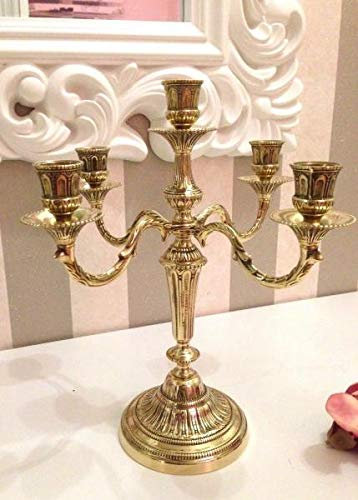 artissimo Messing Kerzenständer Kerzenleuchter Gold Leuchter Kerzenhalter 36cm Kandelaber Deko